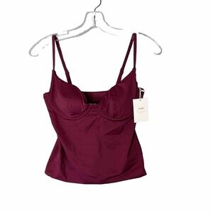 Andie Swimwear The Canary Tank Top Women Sz S Underwire Support Adjustable Comfy